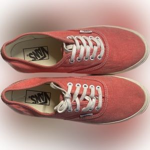 Vans Authentic Salmon/Coral Washed Canvas Sneakers Size 7.5 Women Unisex